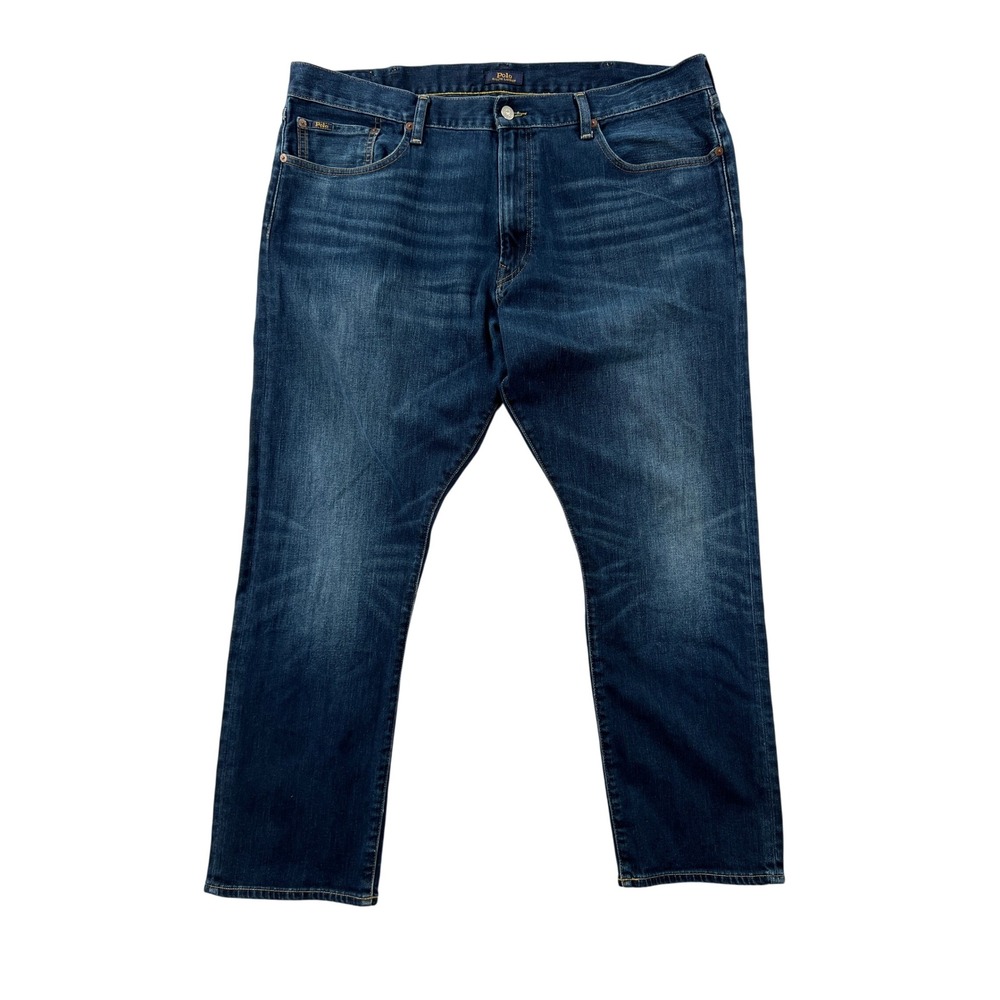 Polo Ralph Lauren Varick‎ Slim Straight Jeans Mens 40x30 Blue Dark Wash Stretch